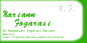 mariann fogarasi business card